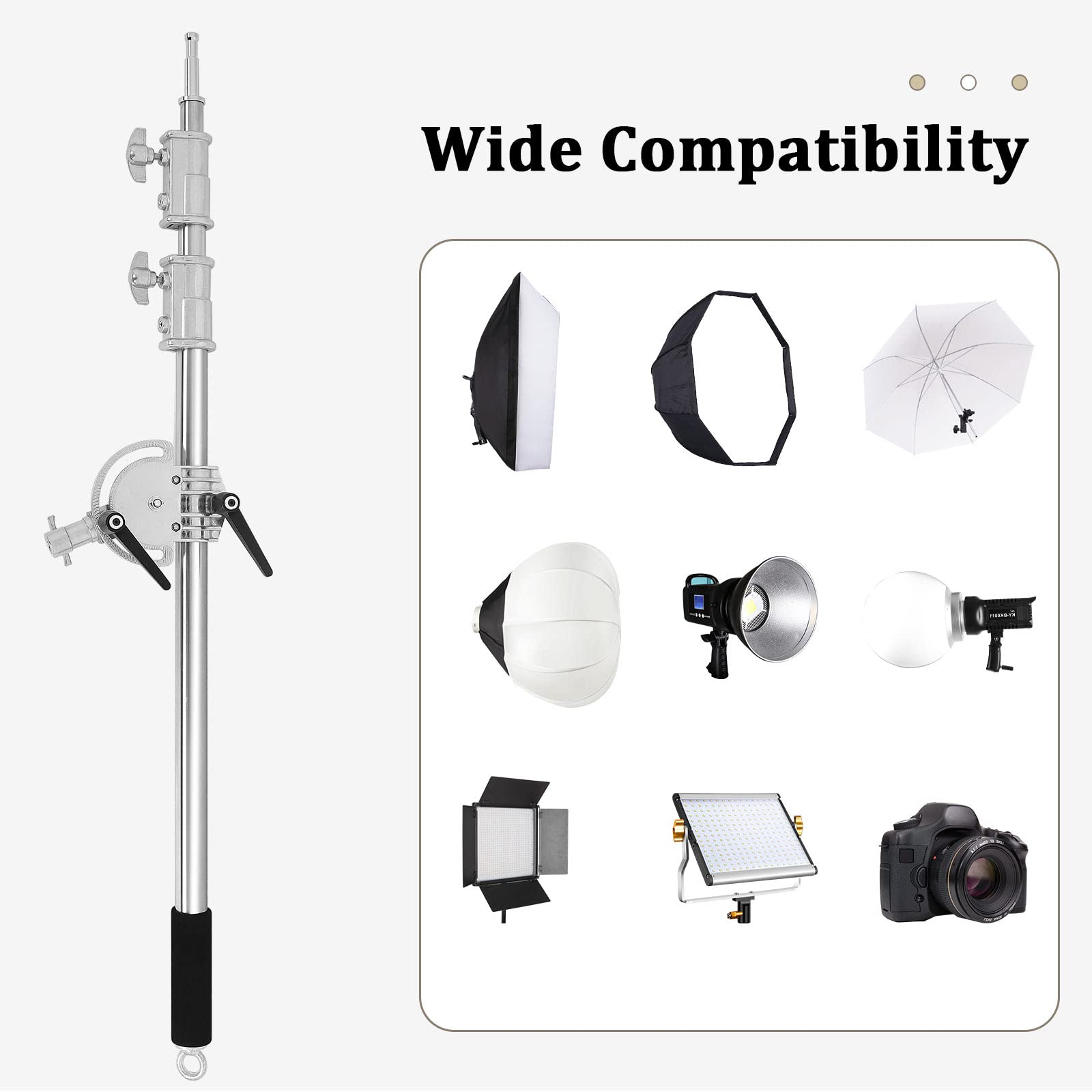 C Stand Boom Arm – Heavy Duty Rotating Crossbar with Sandbag