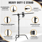 10.8ft Black C Stand Light Stand Stainless Metal Photography Kit