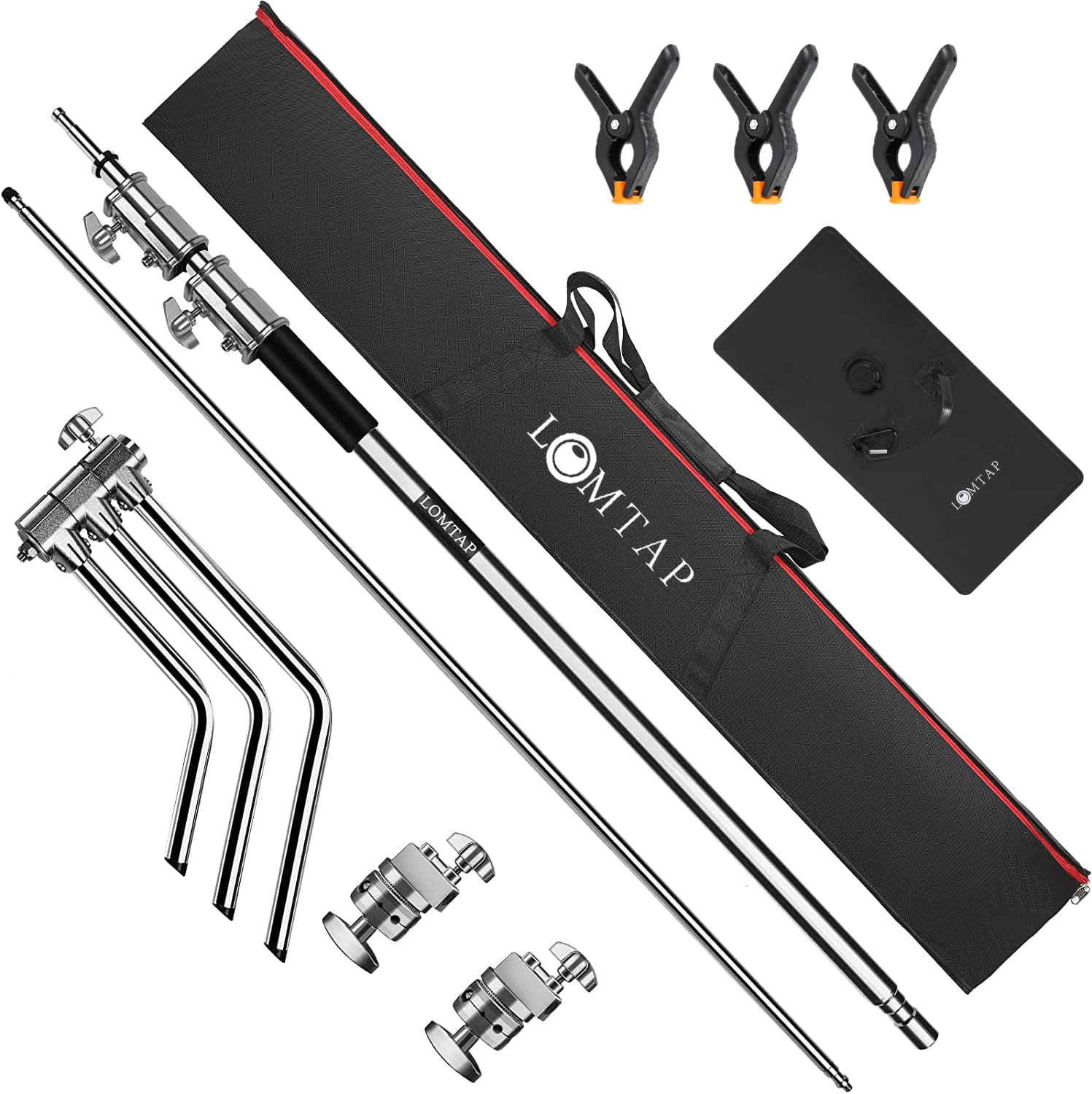 10.8ft Silver C Stand Light Stand Stainless Metal Photography Kit
