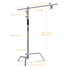 6.8ft Silver C Stand Light Stand Stainless Metal Photography Kit