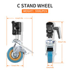 C Stand Caster Wheels – 3 Pack Heavy Duty Swivel Bas