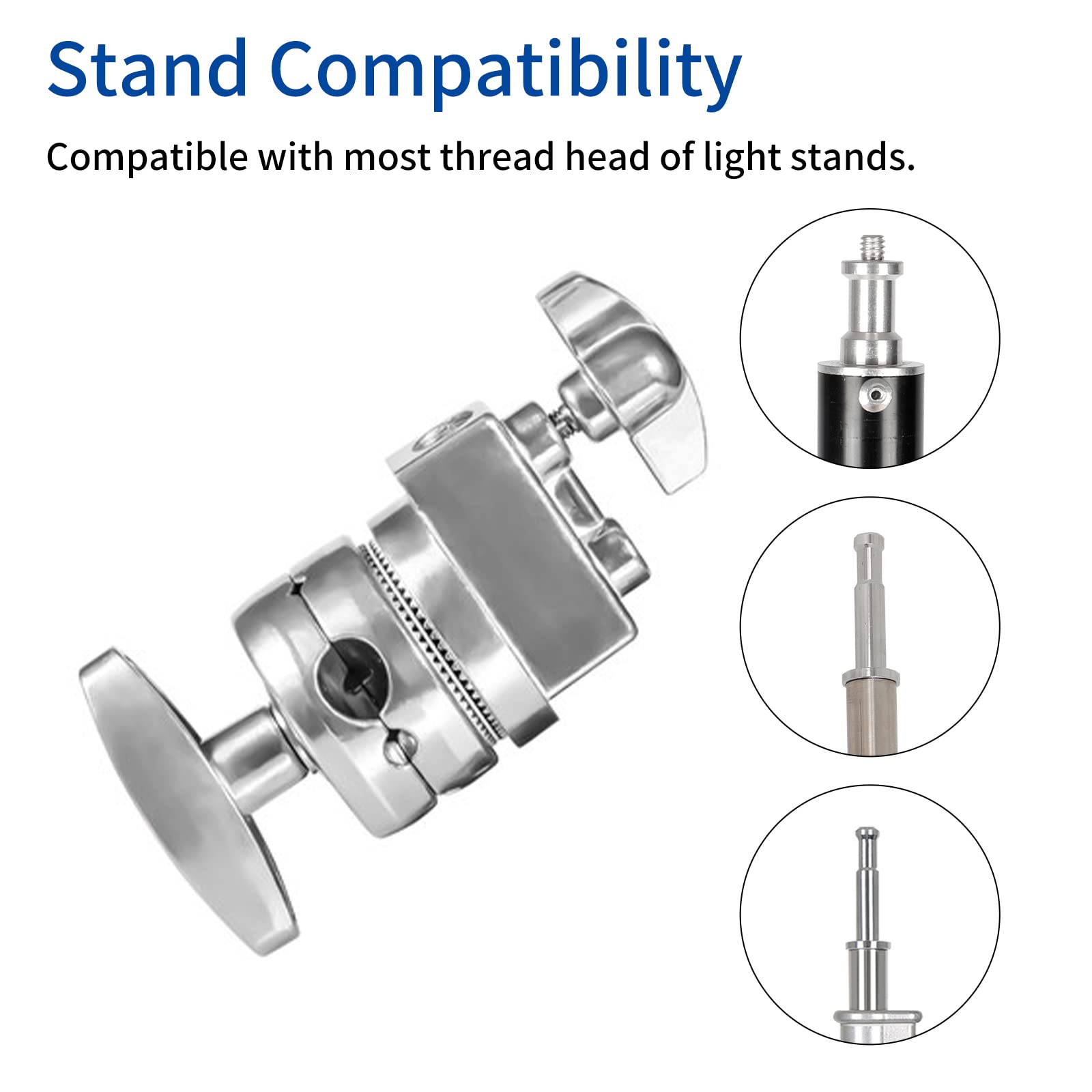 C Stand Boom Arm – 2.5" Grip Head & Swivel Adapter for Light Stand