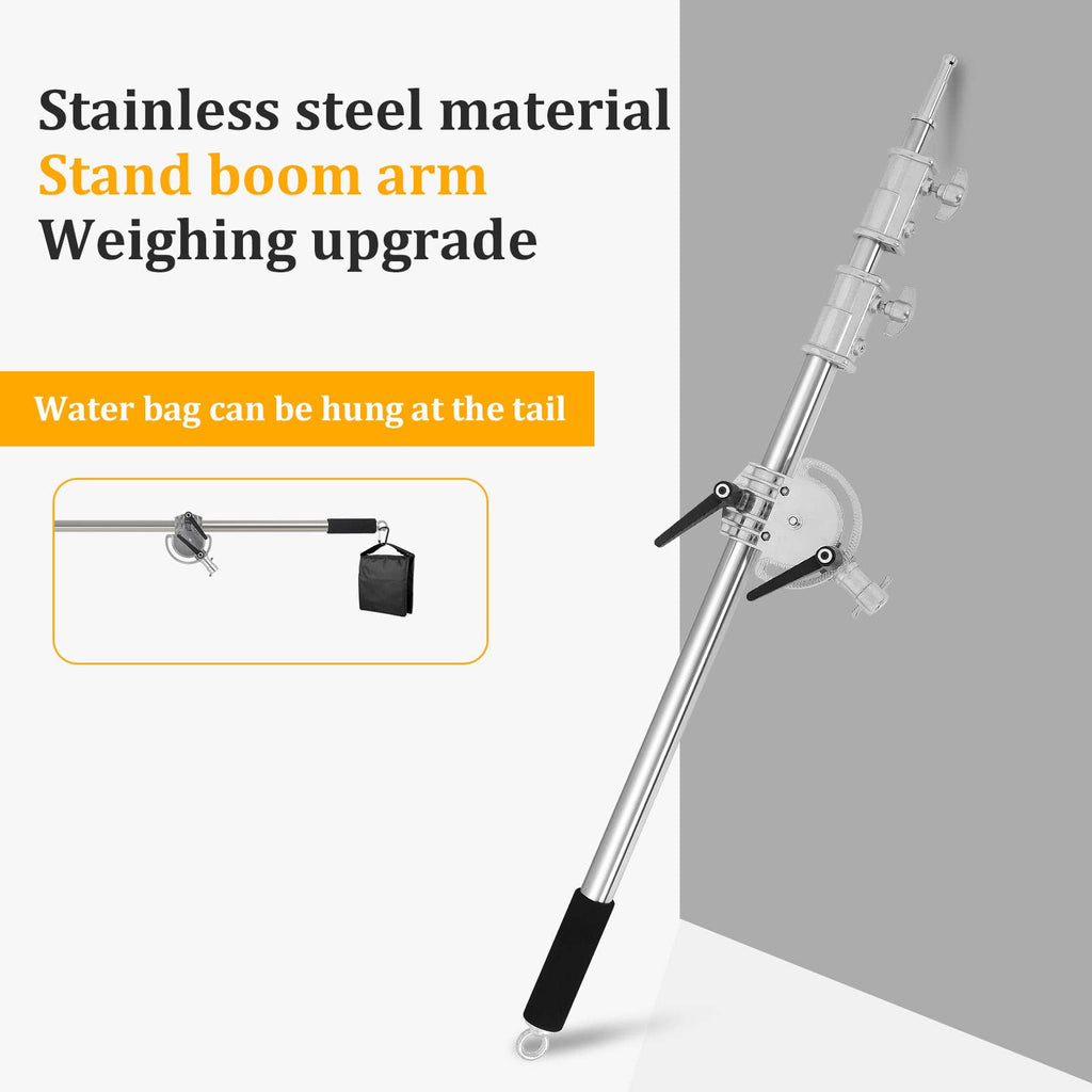 C Stand Boom Arm – Heavy Duty Rotating Crossbar with Sandbag