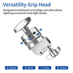 C Stand Boom Arm – 2.5" Grip Head & Swivel Adapter for Light Stand