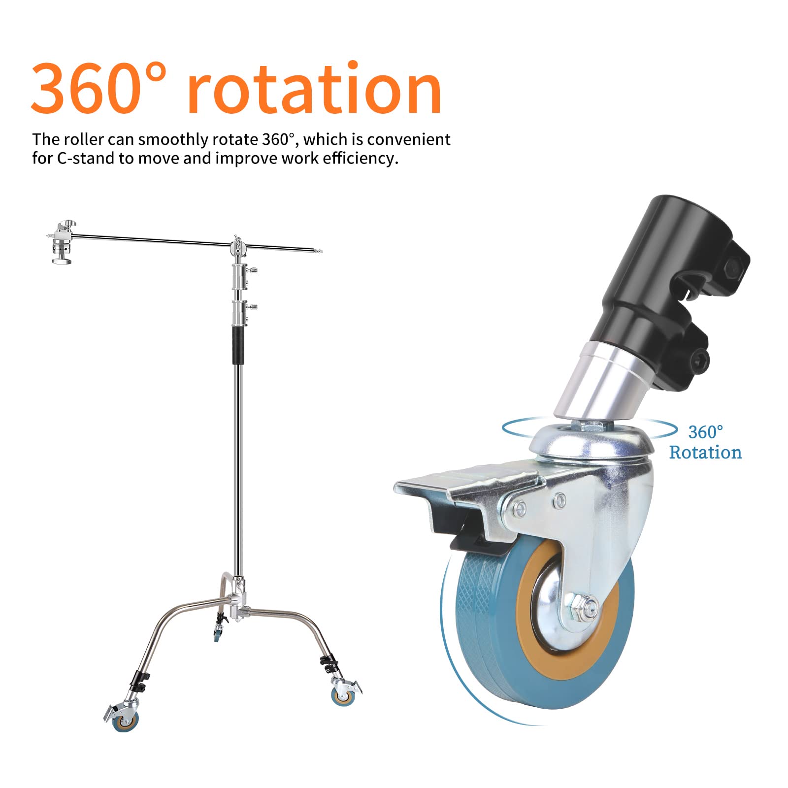 C Stand Caster Wheels – 3 Pack Heavy Duty Swivel Bas