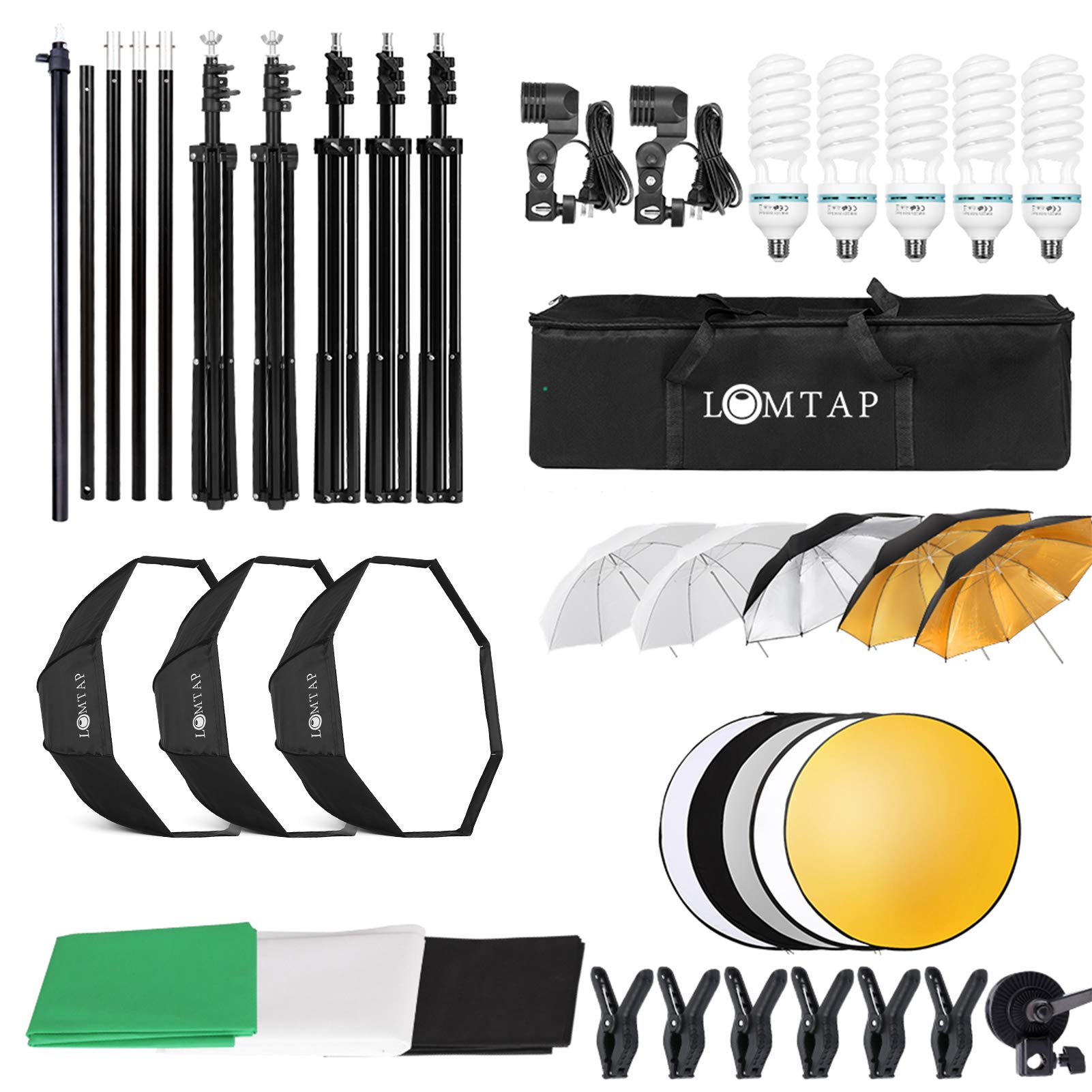 Studio Lighting Kit – Green Screen, Backdrop Stand & Accessories