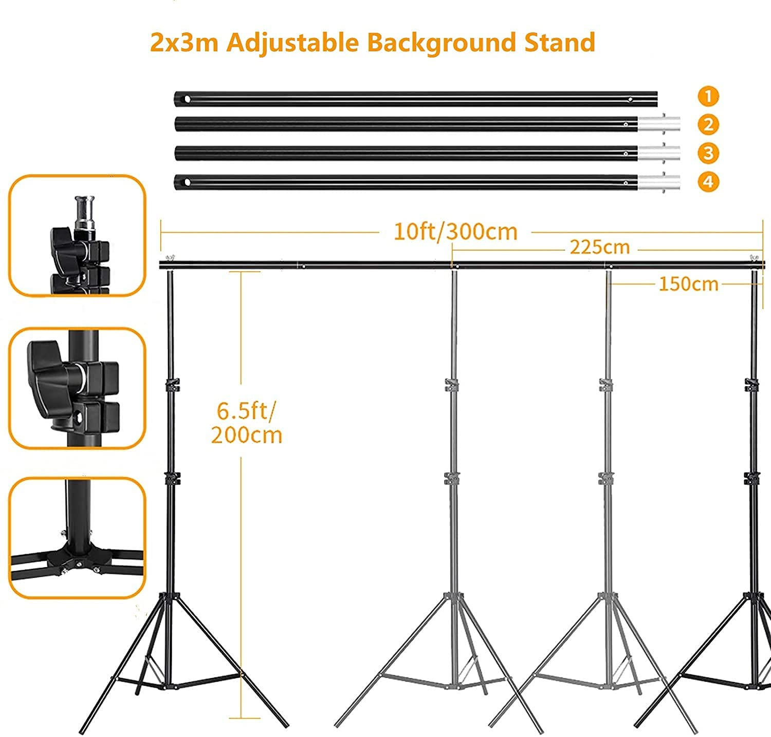 Studio Lighting Kit – Green Screen, Backdrop Stand & Accessories